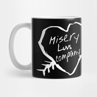 Misery Loves Company carved love heart and arrow Mug